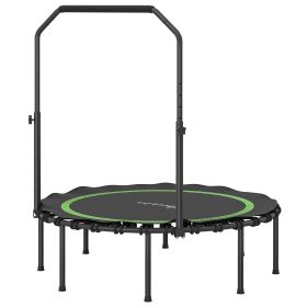 Soozier 45" Rebounder Trampoline for Adults, Foldable Mini Trampoline with Adjustable Handle Bar for Indoor Outdoor, Green