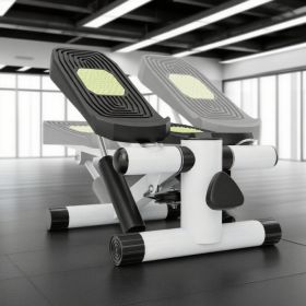 Mini Stepper With Resistance Bands And Adjustable Height For Exercise At Home (Color: White)