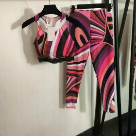 Women's Scarf Swimsuit Sexy 3 Pieces Bikini Set Designer Brand Beach Sports Swimwear (Color: tank yoga set, size: M)