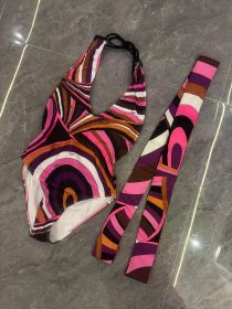 Women's Scarf Swimsuit Sexy 3 Pieces Bikini Set Designer Brand Beach Sports Swimwear (Color: swimsuit headband, size: S)