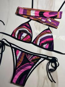 Women's Scarf Swimsuit Sexy 3 Pieces Bikini Set Designer Brand Beach Sports Swimwear (Color: bikini headband, size: XL)