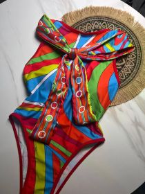 Women's Scarf Swimsuit Sexy 3 Pieces Bikini Set Designer Brand Beach Sports Swimwear (Color: swimsuit headband, size: XL)