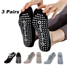 Yoga Socks For Women Non-Slip Grips Straps For Added Balance And Stability Ideal For Pilates Pure Barre Ballet Dance Barefoot Workout (Group: Women, Color: Blackkhakiblue)